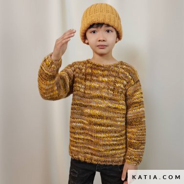 patron tejer punto ganchillo ninos jersey otono invierno katia 6182 12 p