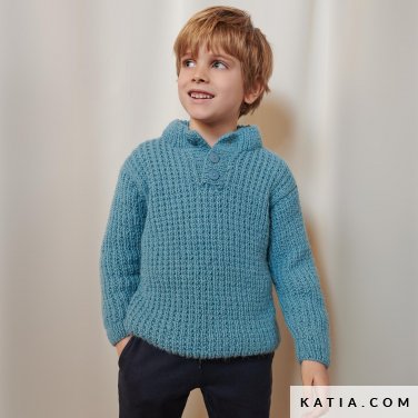 patron tejer punto ganchillo ninos jersey otono invierno katia 6182 15 p