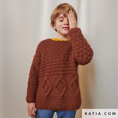 patron tejer punto ganchillo ninos jersey otono invierno katia 6182 24 p