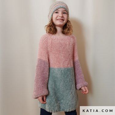 patron tejer punto ganchillo ninos vestido otono invierno katia 6182 21 p