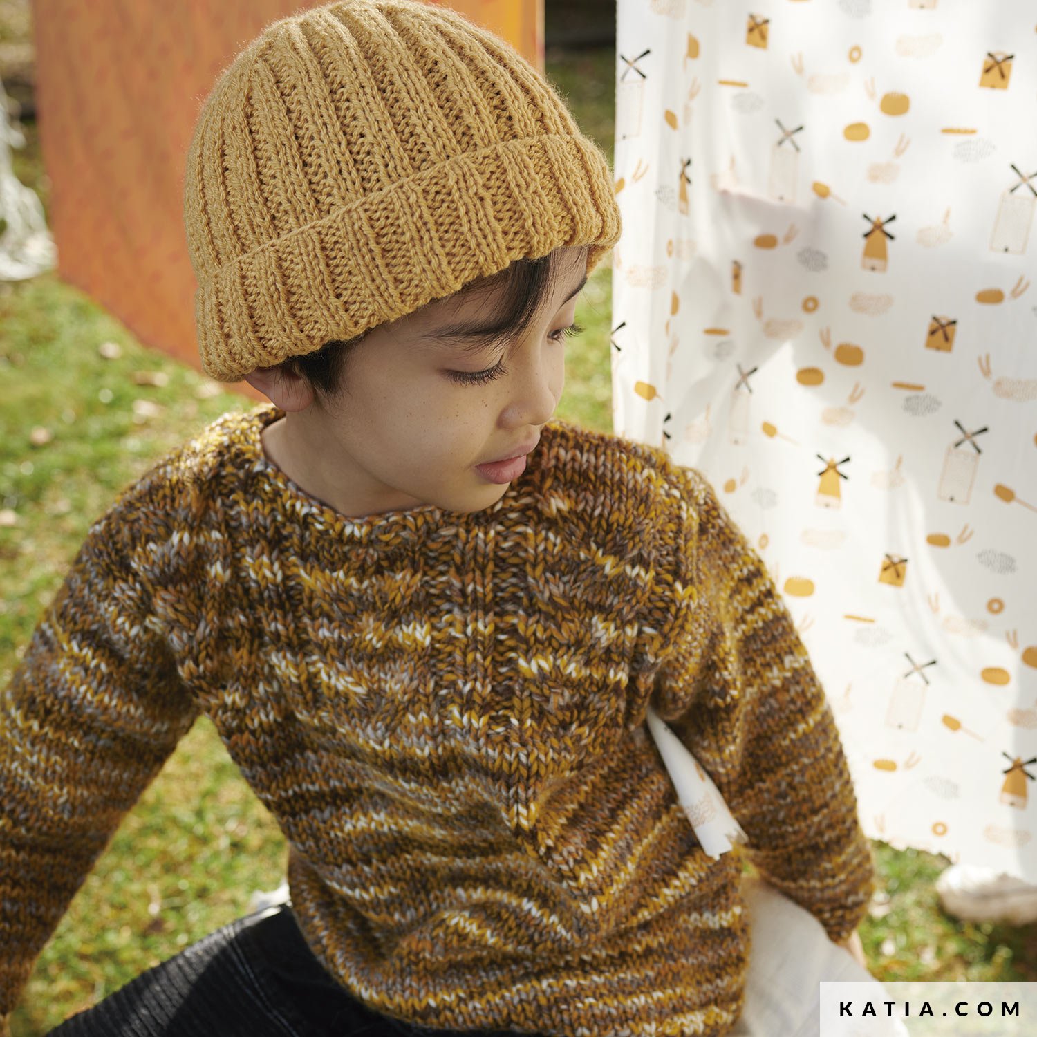 styleBREAKER Gebreide pomponmuts voor kinderen, 3