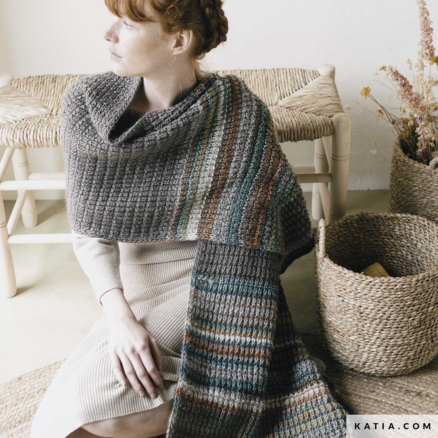 Etole tricot en laine Mohair