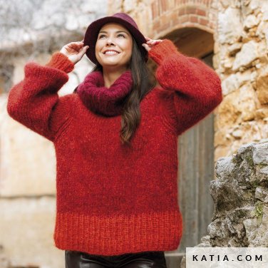 patroon breien haken dames trui herfst winter katia 6184 16 p