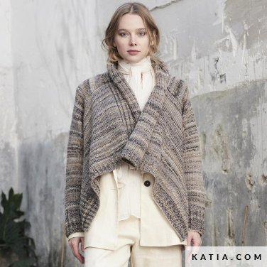 patroon breien haken dames jas herfst winter katia 6185 47 p