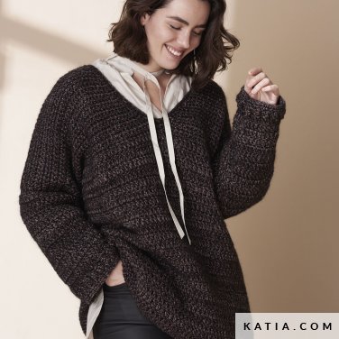 patroon breien haken dames trui herfst winter katia 6185 18 p