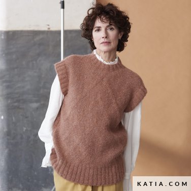 patroon breien haken dames vest herfst winter katia 6185 41 p