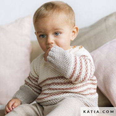 patroon breien haken baby trui herfst winter katia 6186 1 p