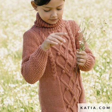 patroon breien haken kinderen jurk herfst winter katia 6188 3 p