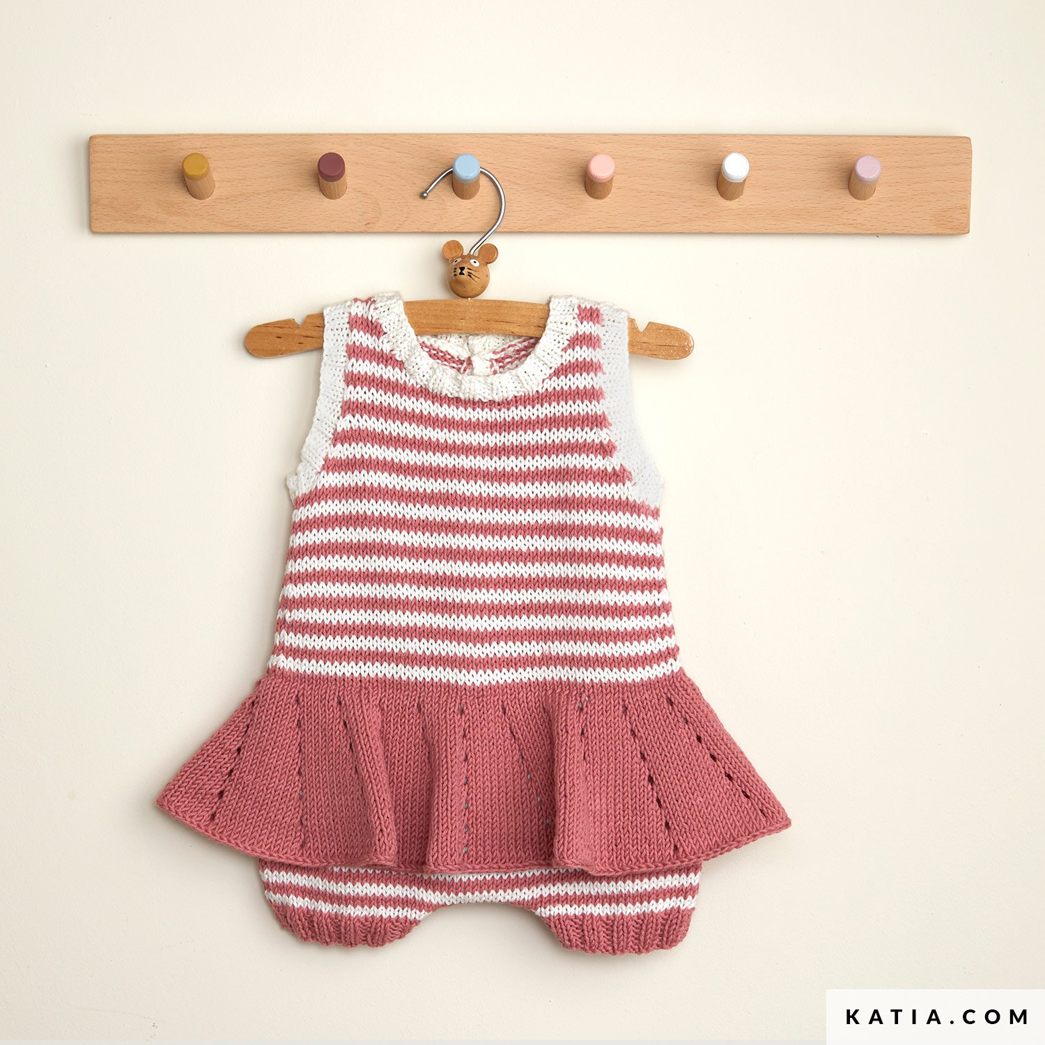 Pagliaccetto Bimba In Maglia Con Pon Pon - Simplee Kids - Cotone Morbido - Maniche Corte, Taglie 3-24 Mesi