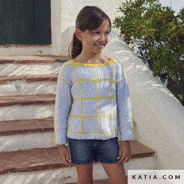 patroon breien haken kinderen trui lente zomer katia 6196 24 p