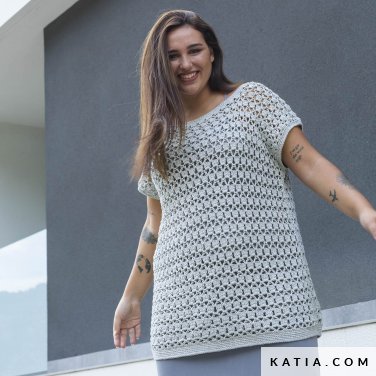 patroon breien haken dames blouse lente zomer katia 6197 48 p