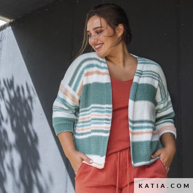 patroon breien haken dames jas lente zomer katia 6197 22 p