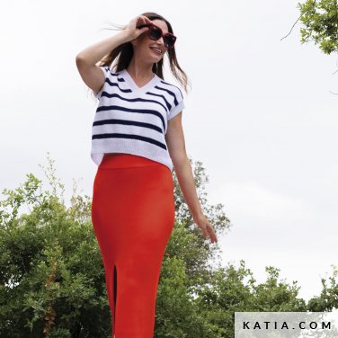 patroon breien haken dames topje lente zomer katia 6197 1 p