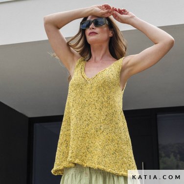 patroon breien haken dames topje lente zomer katia 6197 41 p