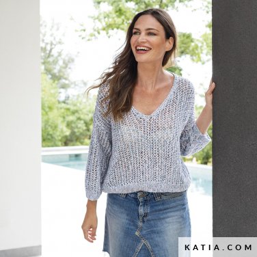 patroon breien haken dames trui lente zomer katia 6197 21 p