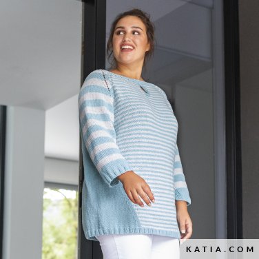 patroon breien haken dames trui lente zomer katia 6197 26 p
