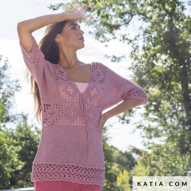patroon breien haken dames trui lente zomer katia 6197 36 p