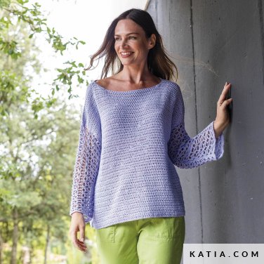 patroon breien haken dames trui lente zomer katia 6197 40 p