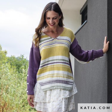 patroon breien haken dames trui lente zomer katia 6197 42 p
