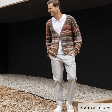 patroon breien haken heren jas lente zomer katia 6197 53 p