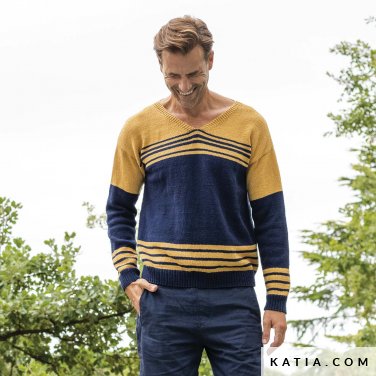 patroon breien haken heren trui lente zomer katia 6197 3 p