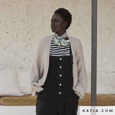 patron tejer punto ganchillo mujer chaqueta primavera verano katia 6198 22 p