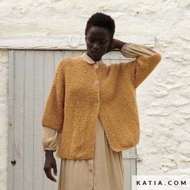patron tejer punto ganchillo mujer chaqueta primavera verano katia 6198 24 p