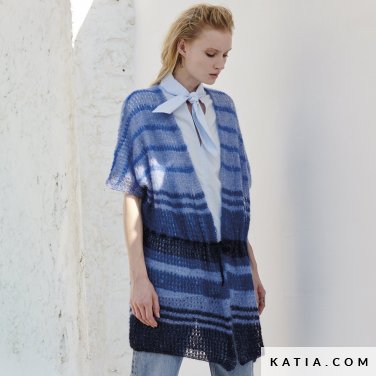 patron tejer punto ganchillo mujer chaqueta primavera verano katia 6198 30 p