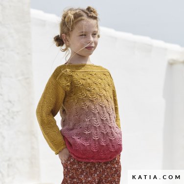 patron tejer punto ganchillo ninos jersey primavera verano katia 6198 16 p