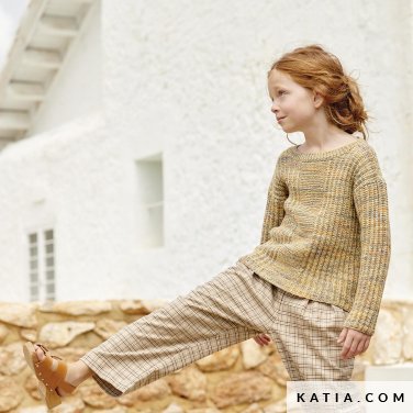 patron tejer punto ganchillo ninos jersey primavera verano katia 6198 27 p