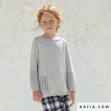 patron tejer punto ganchillo ninos jersey primavera verano katia 6198 9 p