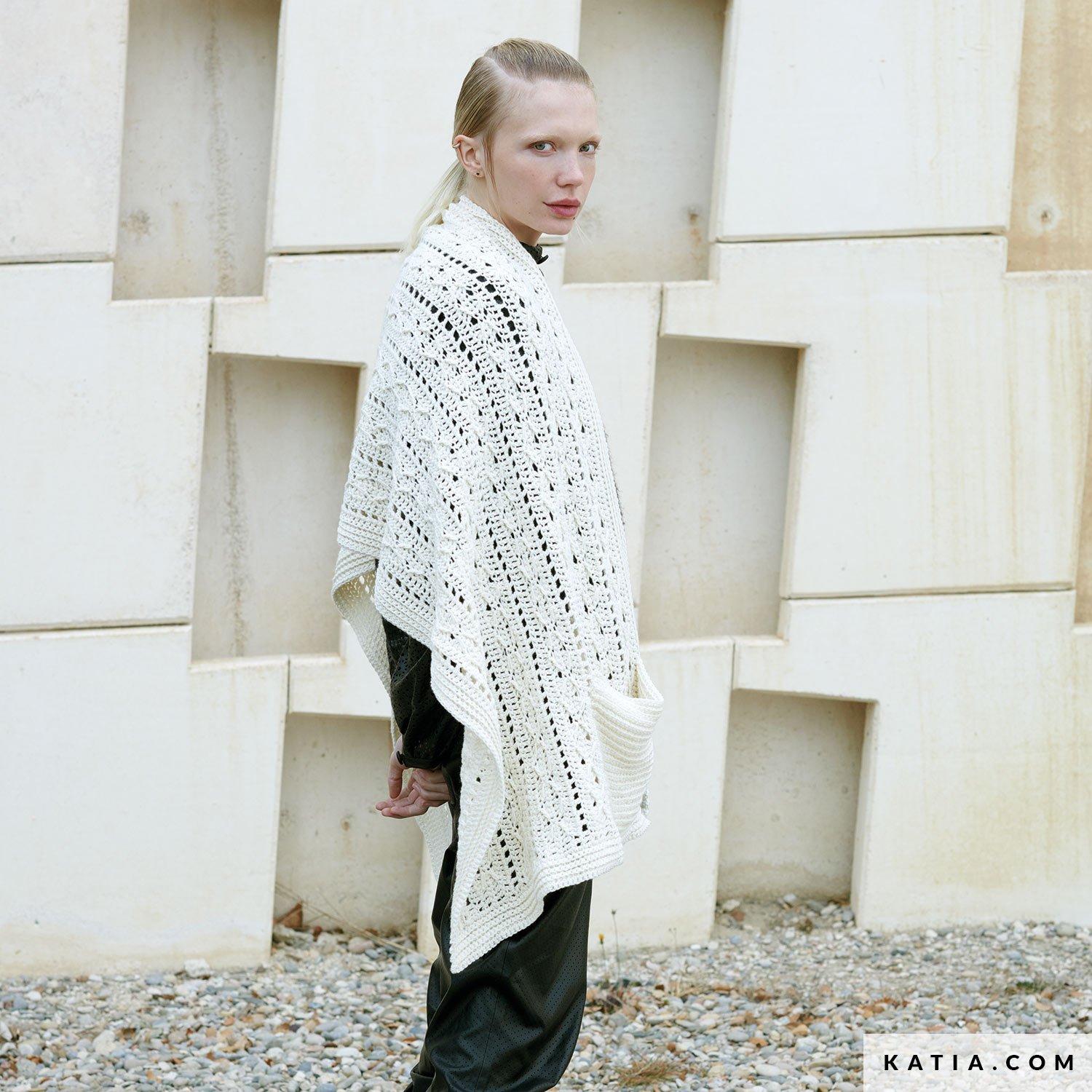 Katia Poncho Femme Tricot Modèle Tricot Poncho Femme Châle Tricoté