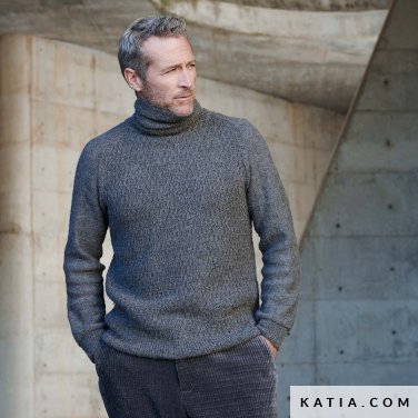 patroon breien haken heren trui herfst winter katia 6208 6 p