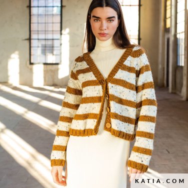 patron tejer punto ganchillo mujer chaqueta otono invierno katia 6209 14 p