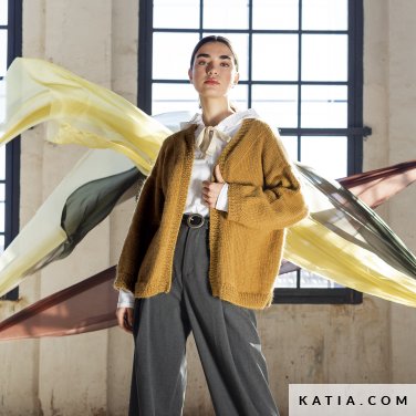 patron tejer punto ganchillo mujer chaqueta otono invierno katia 6209 4 p