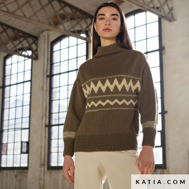 patron tejer punto ganchillo mujer jersey otono invierno katia 6209 17 p