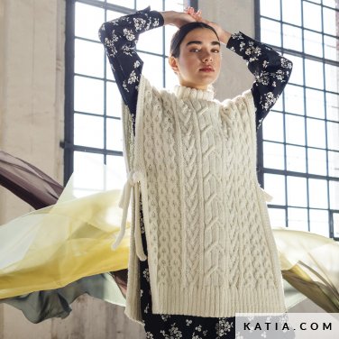 patron tejer punto ganchillo mujer poncho otono invierno katia 6209 1 p