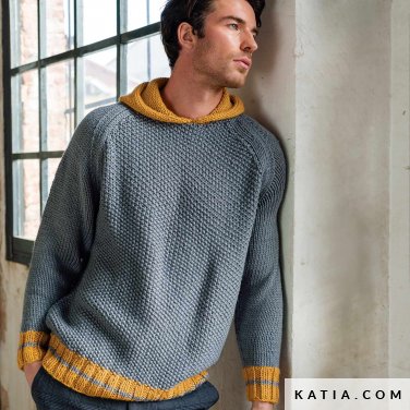 Pullover Maglione Sweater Felpa Collo Alto Lavorazione a Maglia Giacca Uomo BOLF MIX Cappuccio 