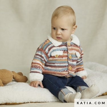 pattern knit crochet baby jacket autumn winter katia 6210 27 p