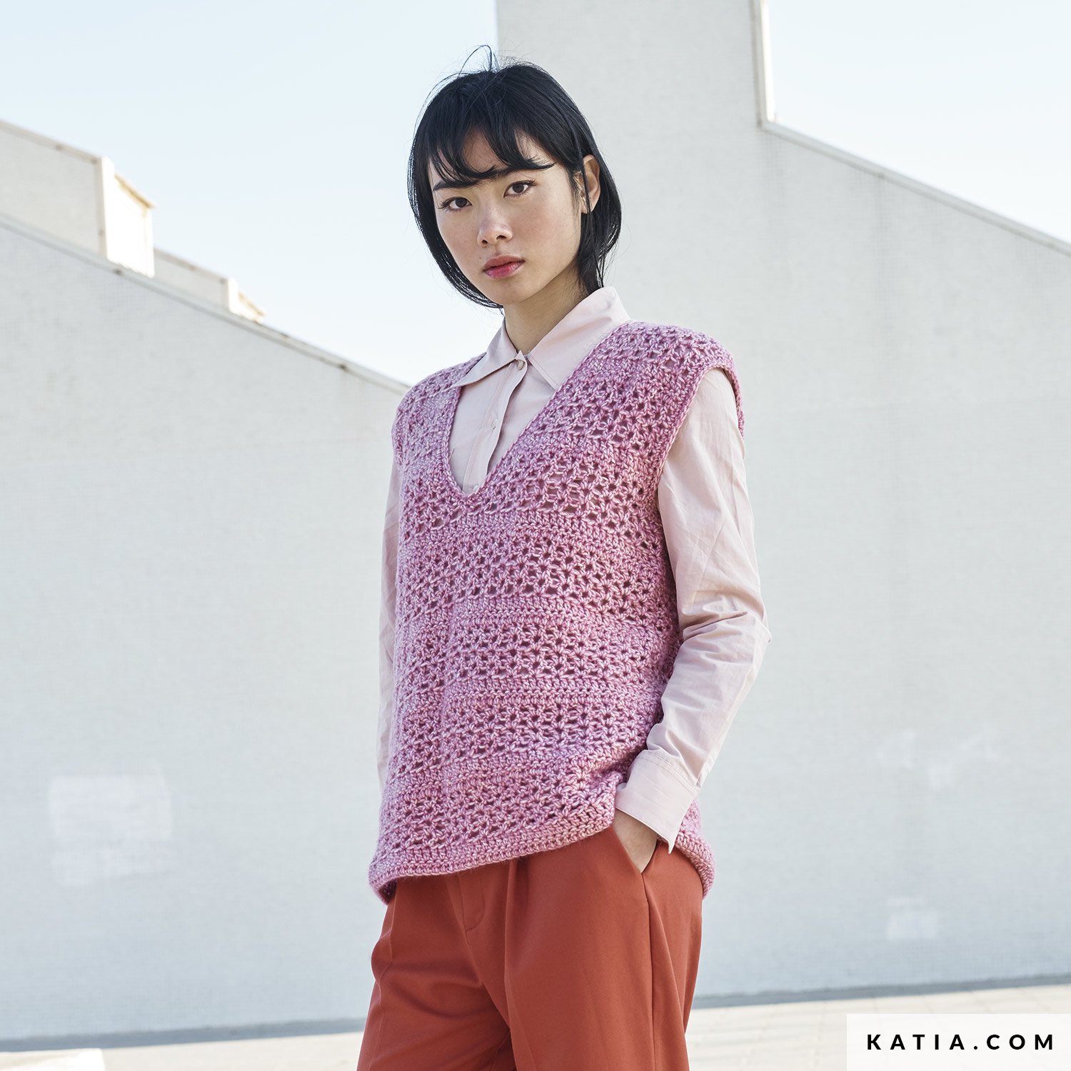 Automne Hiver Gilet Sans Manche Femme Tricot Modèle Tricot Gilet