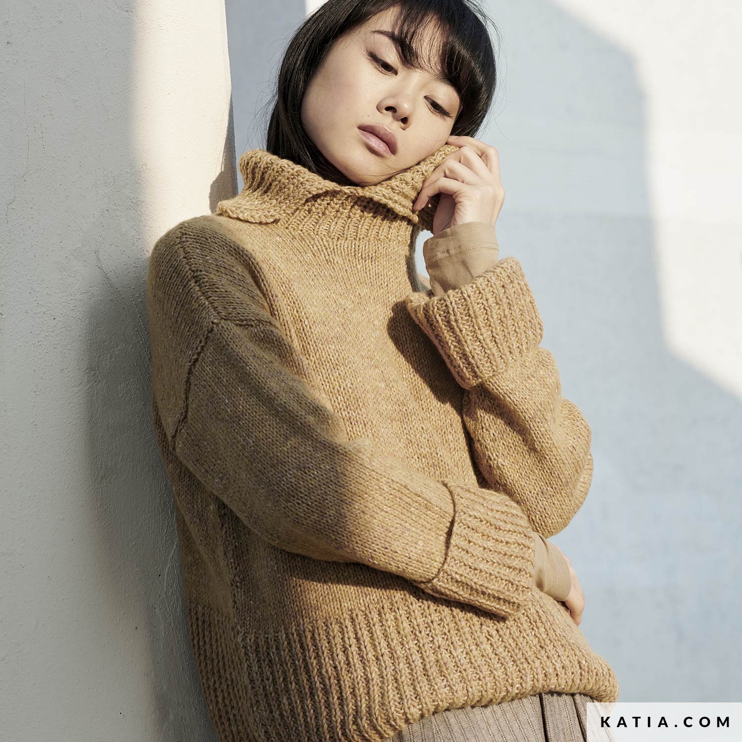 Générique Pull Femme Tricot Doux Polaire Col Roulé Chaud