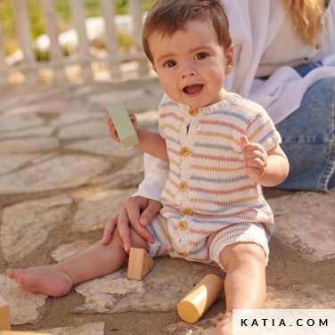 patroon breien haken baby kruippakje lente zomer katia 6219 21 p