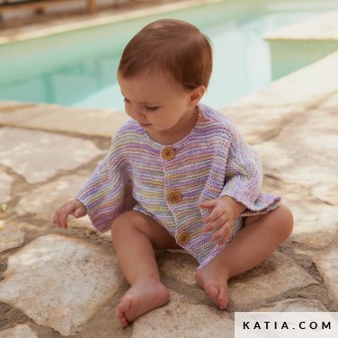 patroon breien haken baby poncho lente zomer katia 6219 9 p