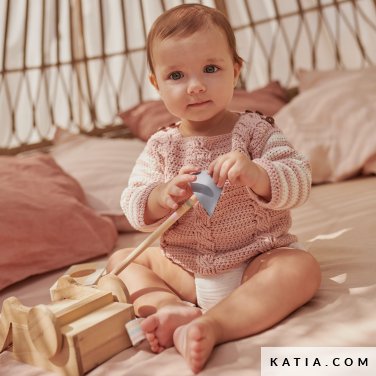 patroon breien haken baby trui lente zomer katia 6219 14 p