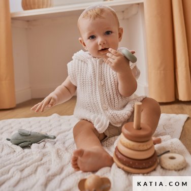 patroon breien haken baby vest lente zomer katia 6219 2 p