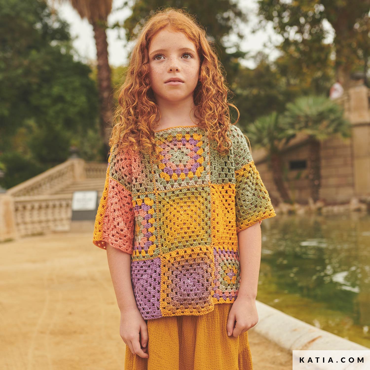 Camiseta de punto en verde de bebé niña