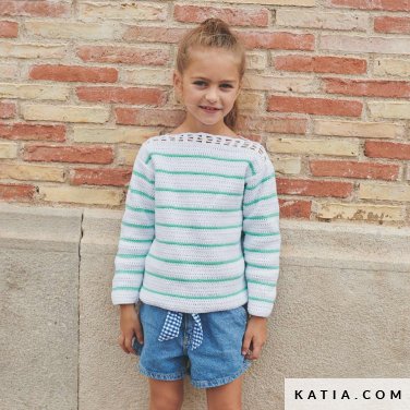 patron tejer punto ganchillo ninos jersey primavera verano katia 6220 20 p