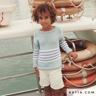 patron tejer punto ganchillo ninos jersey primavera verano katia 6220 3 p