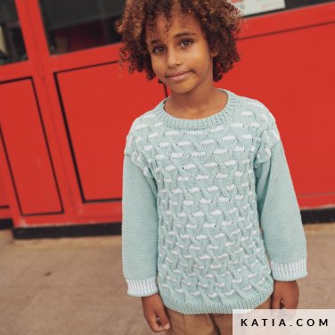 patron tejer punto ganchillo ninos jersey primavera verano katia 6220 7 p
