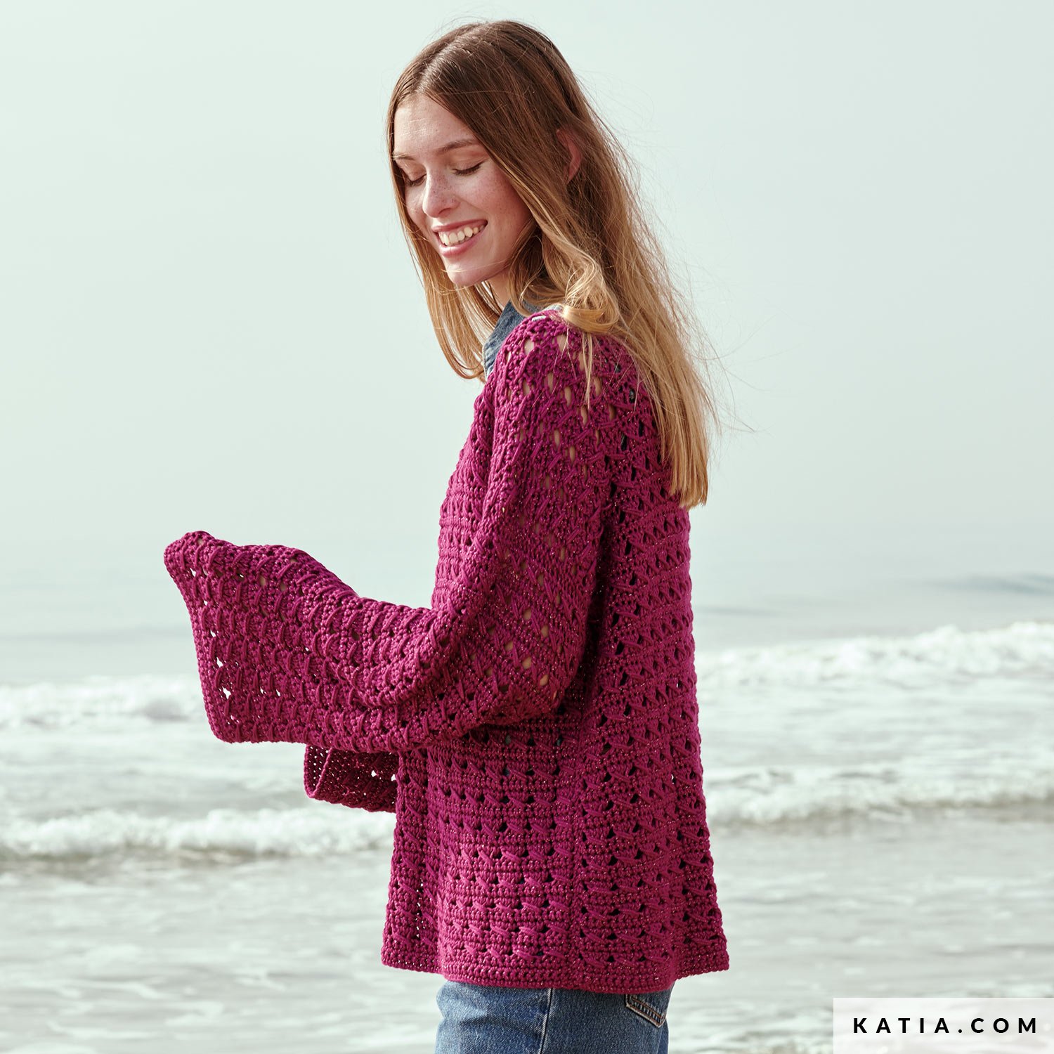 ka na ta XM always summer knit RED 7分袖 Sweater - Woman - Spring / Summer - models & patterns